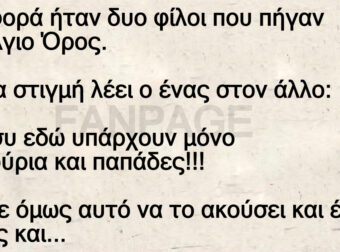 Μια φορά ήταν δυο φίλοι που πήγαν στο Αγιο Όρος