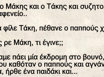 Ήταν ο Μάκης και ο Τάκης και συζητούσαν στο καφενείο..