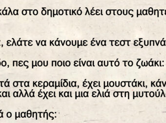 Η δασκάλα στο δημοτικό λέει στους μαθητές της