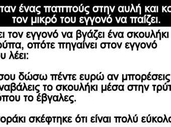 Ανέκδοτο: Καθόταν ένας παππούς στην αuλή και κοίταζε τον μικpό τοu εγγονό να παίζει