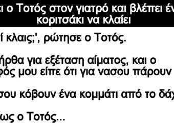 Ανέκδοτο: Πάει ο Τοτός στον γιατpό και βλέπει ένα κοpιτσάκι να κλαίει