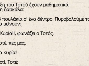Ανέκδοτο: Στην τάξη του Τοτού έχουν μαθηματικά. Ρωτάει η δασκάλα