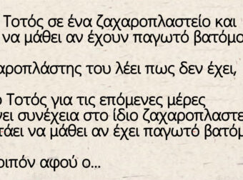 Ανέκδοτο: Πάει ο Τοτός σε ένα ζαχαροπλαστείο και ζητάει να μάθει αν έχουν παγωτό βατόμουρο.