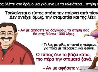 Ανέκδοτο: Ένας τύπος βλέπει στο δρόμο μια γκόμενα με τα τελειότερα… στήθη στο κόσμο.